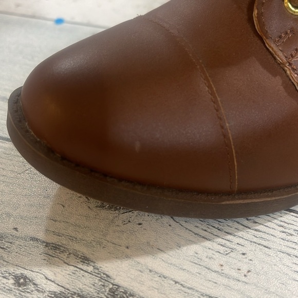 Bebe Ofeibea Cognac Logo Side Zipper Ankle Boot 7.5 NWOT - Picture 12 of 12